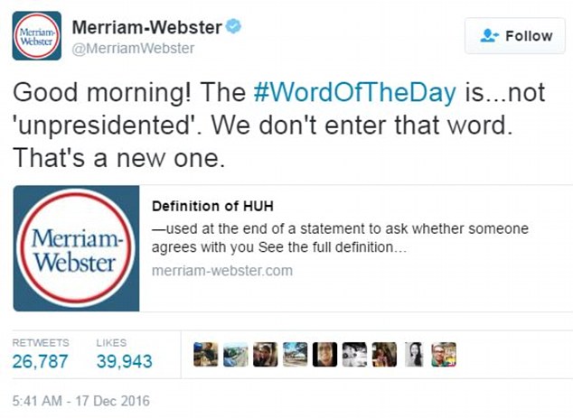 Merriam-Webster tweet