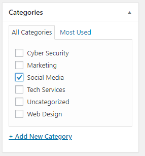 add categories to post