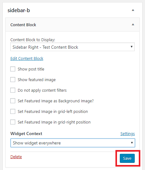 save content block