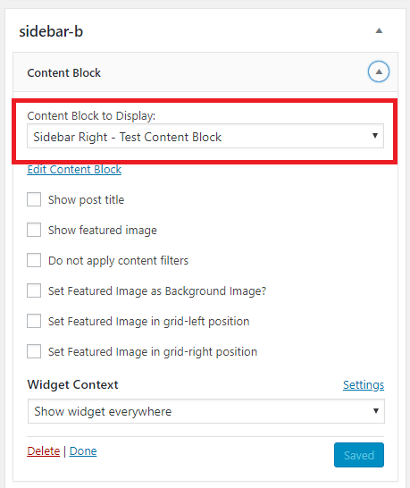 select content block title