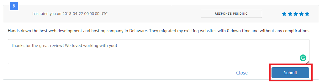 Submit response