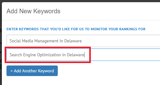 add second keyword
