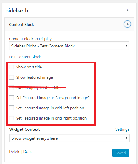 contetn block display options