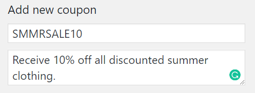 coupon code example