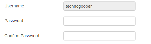 enter password and confirm