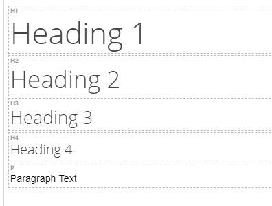 headings in editor