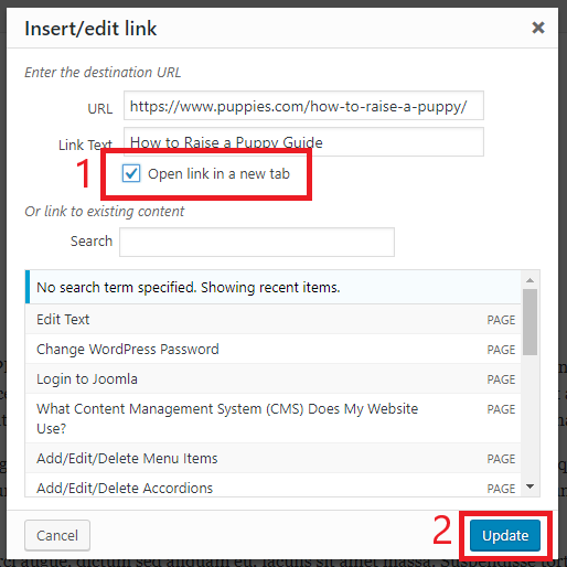 link options