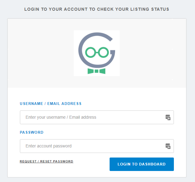 Login to Listing Dashboard