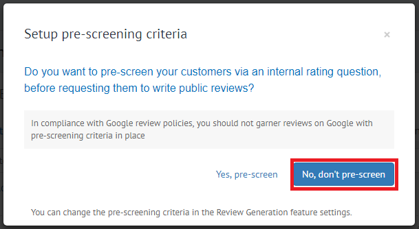 pre-screen