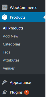 products sidebar