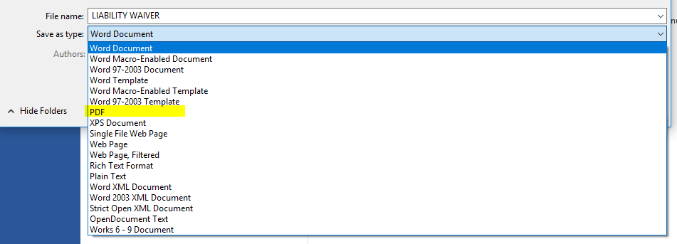 save as pdf