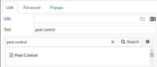 search page in link
