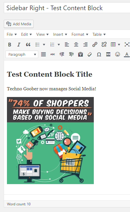 test content block