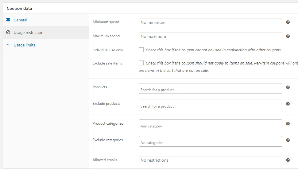 usage restrictions