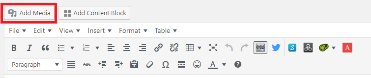 wordpress add media