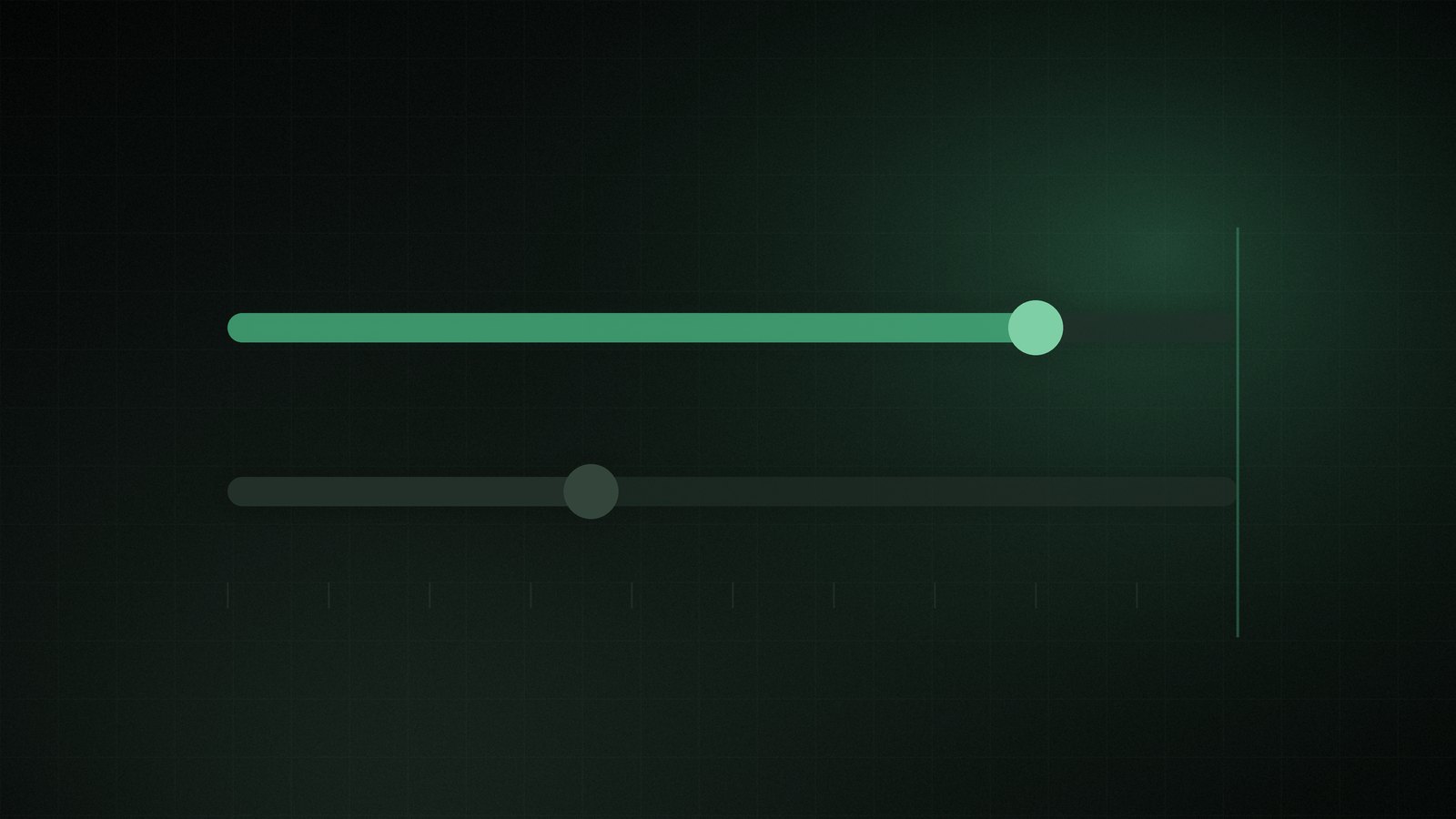 Two progress tracks on a dark background, one far ahead of the other