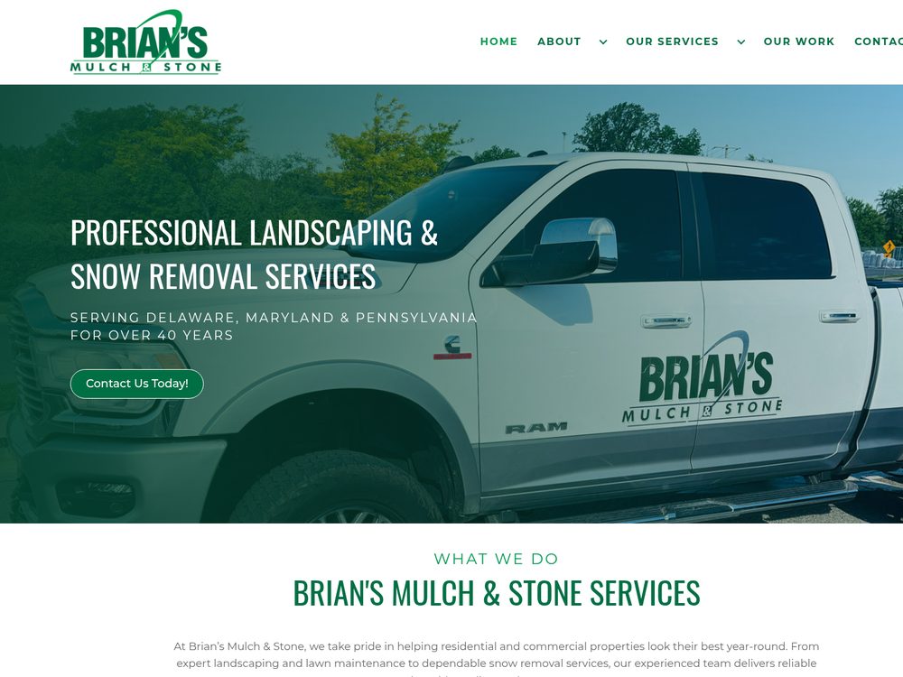 Brian's Mulch & Stone &mdash; website by Techno Goober
