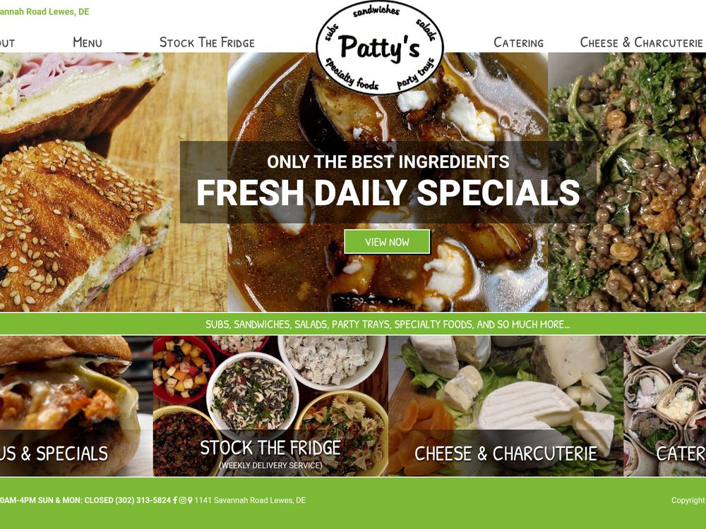 Patty’s Deli &mdash; website by Techno Goober