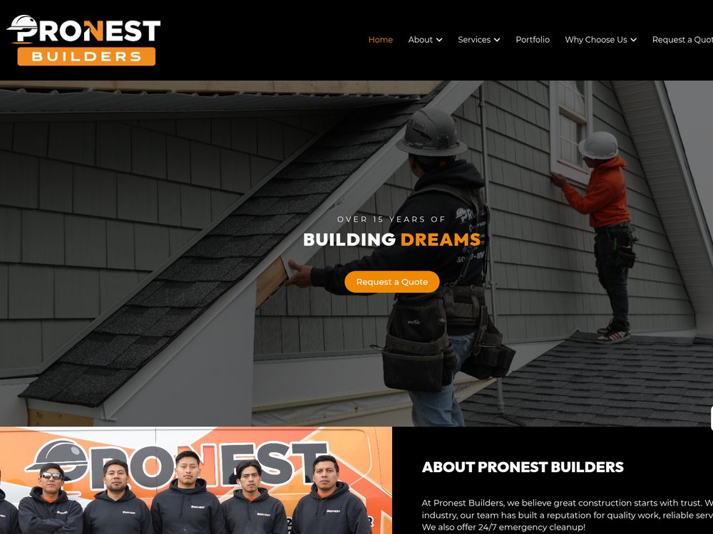 ProNest Builders &mdash; website by Techno Goober