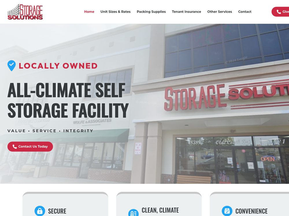 Storage Solutions &mdash; website by Techno Goober