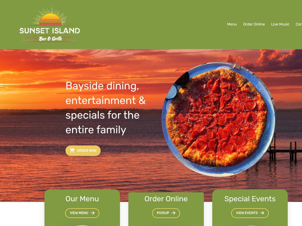 Sunset Island Bar & Grille &mdash; website by Techno Goober