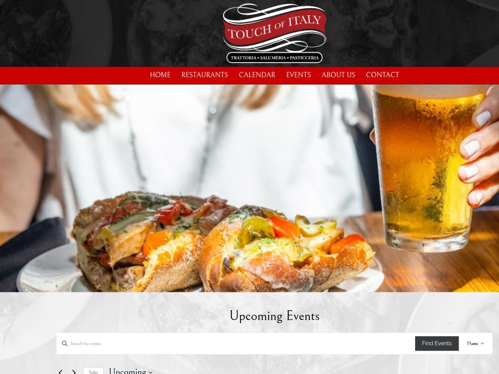 Touch of Italy Events &mdash; website by Techno Goober
