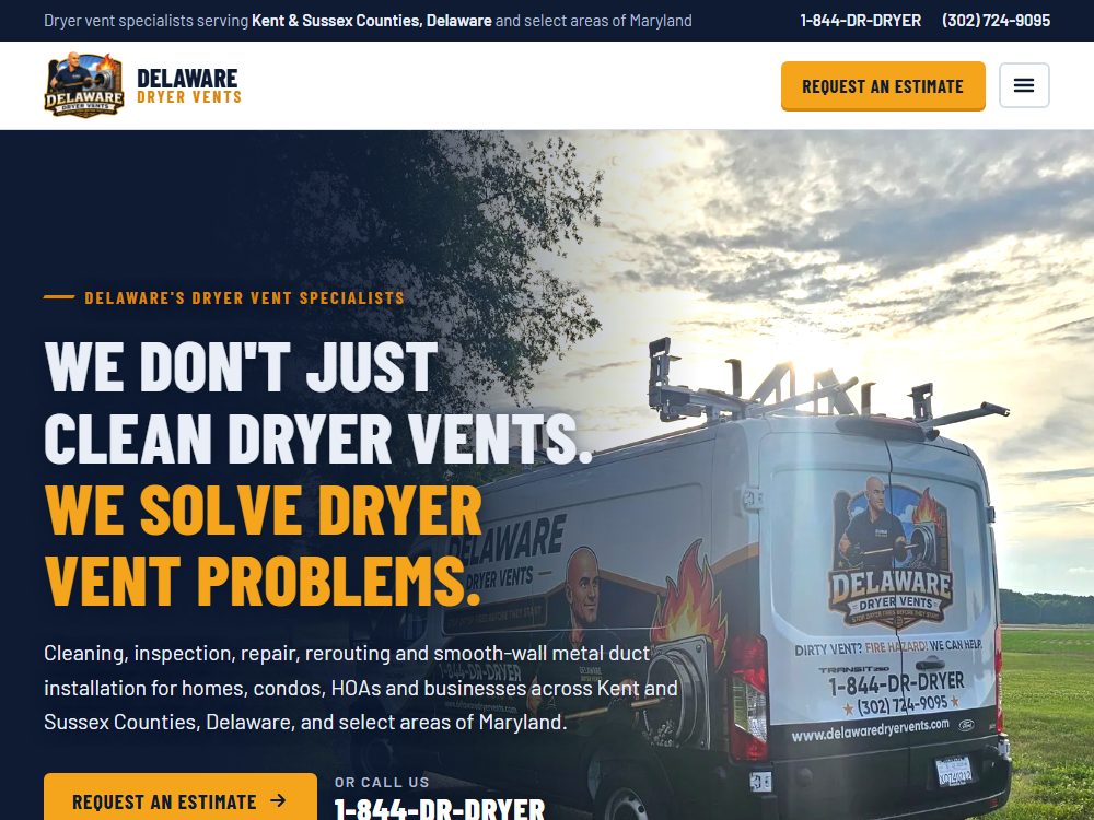 Delaware Dryer Vents &mdash; website by Techno Goober