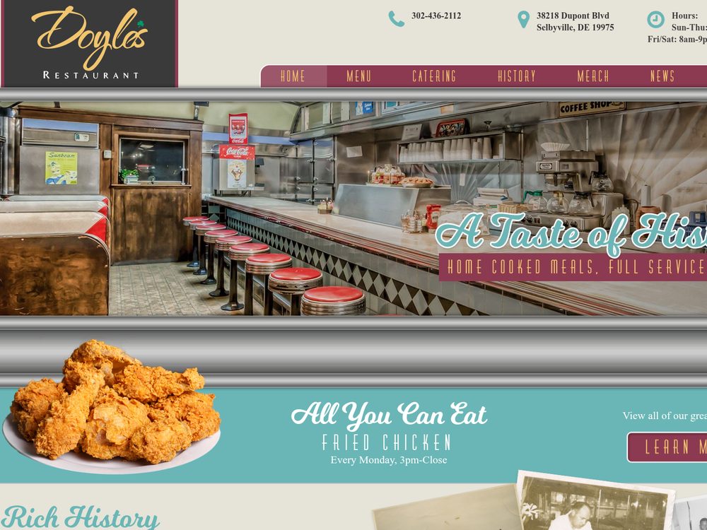 Doyle’s Diner &mdash; website by Techno Goober