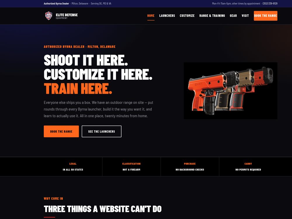 Elite Defense Equipment &mdash; website by Techno Goober