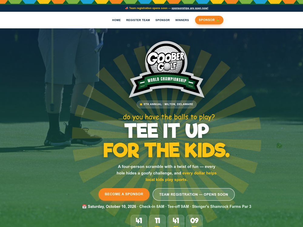 Goober Golf World Championship &mdash; website by Techno Goober