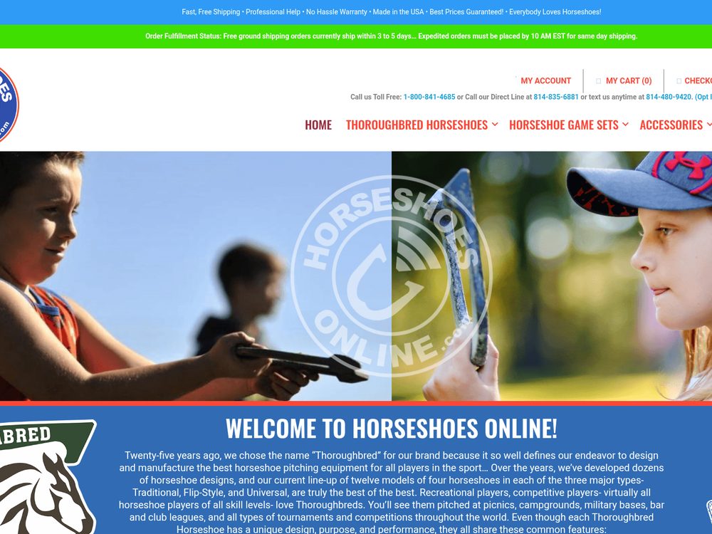 Horseshoes Online &mdash; website by Techno Goober