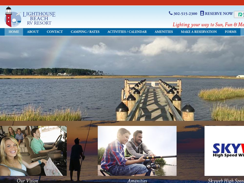 Lighthouse Beach RV Resort &mdash; website by Techno Goober