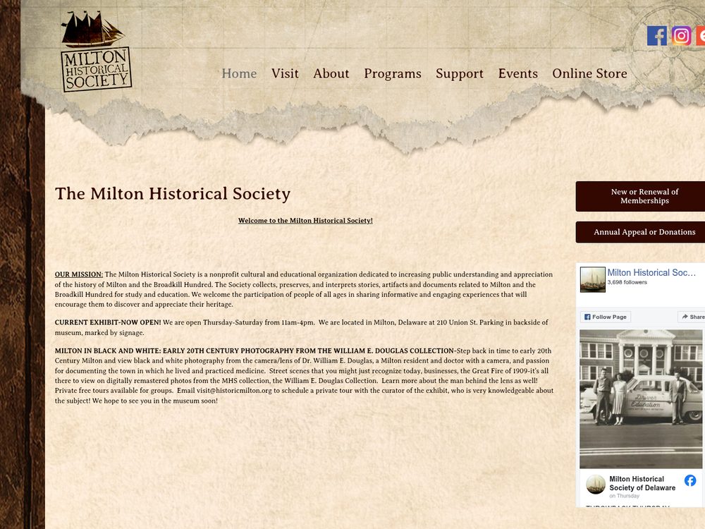 Milton Historical Society &mdash; website by Techno Goober