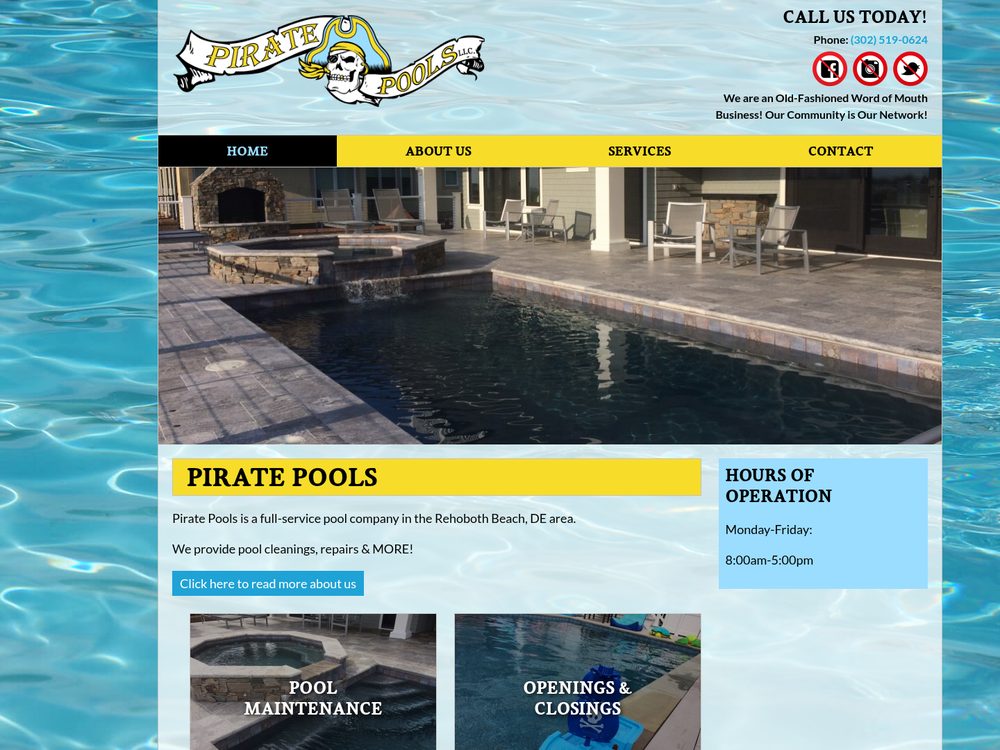 Pirate Pools &mdash; website by Techno Goober