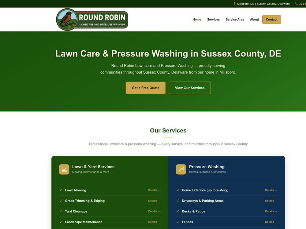Round Robin Lawncare &mdash; website by Techno Goober