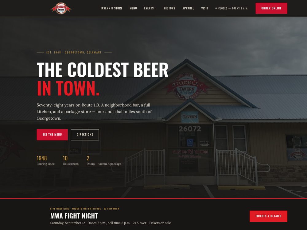Stockley Tavern &mdash; website by Techno Goober